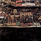 Egon Schiele The Town Cesk Krumlov painting